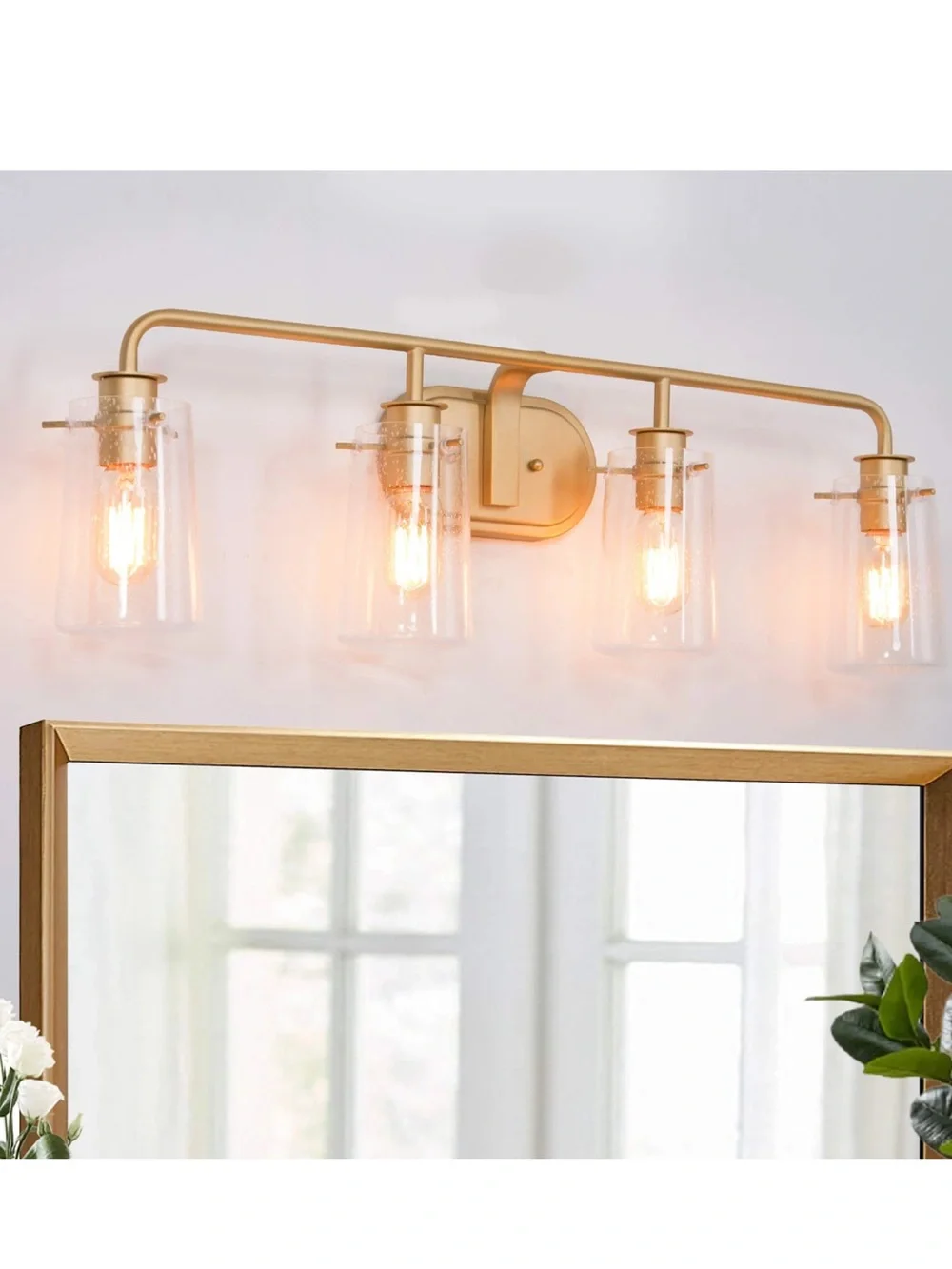 NIB Suntiny 4-Light Gold Bathroom Vanity Light SKU A03567